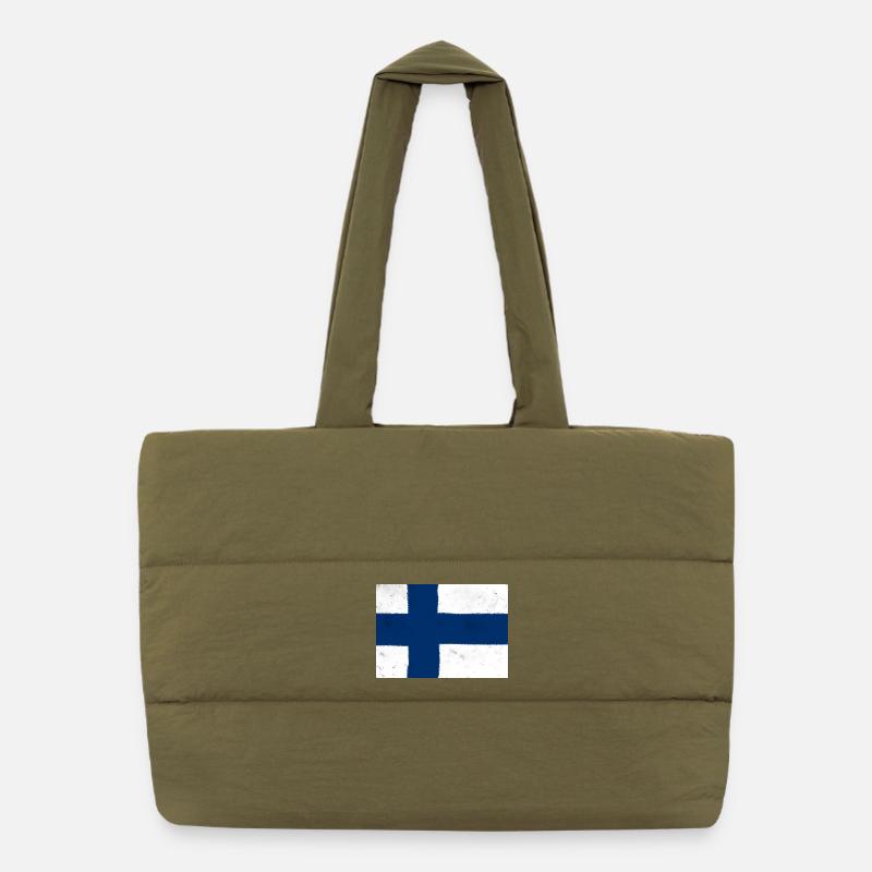 Drapeau de la Finlande – simplicité scandinave Sac shopping matelassé