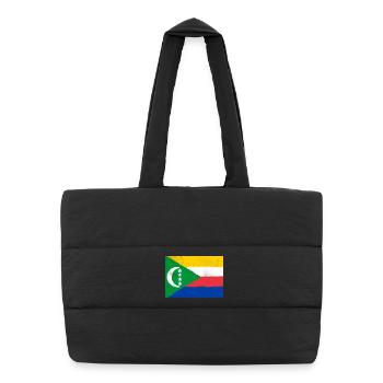 Drapeau des Comores - Sac shopping matelassé - noir - Devant