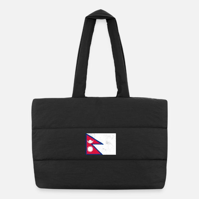 Drapeau du Népal Sac shopping matelassé