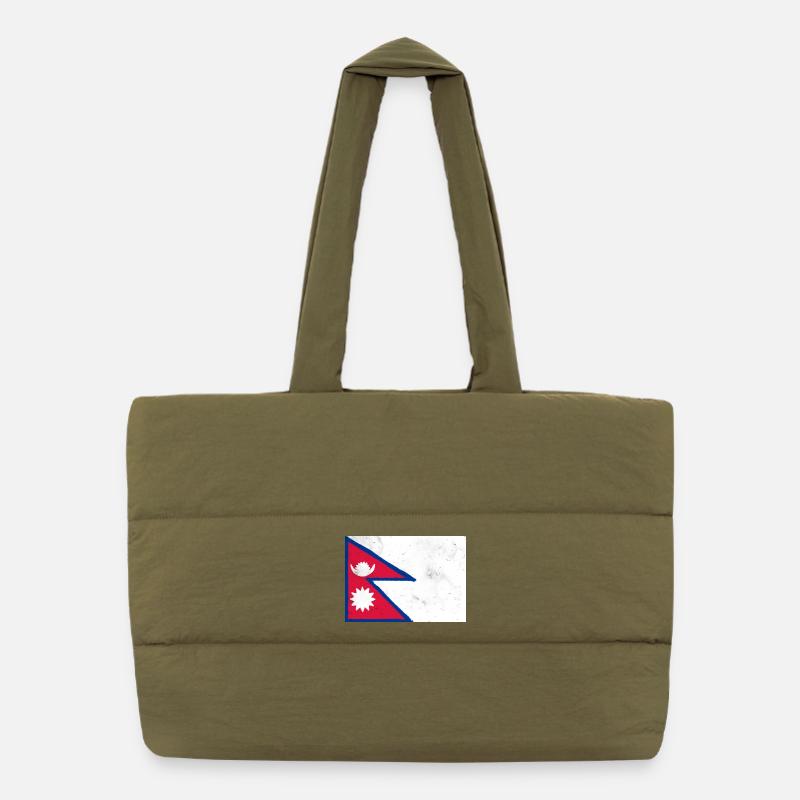 Drapeau du Népal Sac shopping matelassé