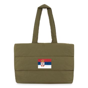Drapeau de la Serbie - Sac shopping matelassé - safari green - Devant