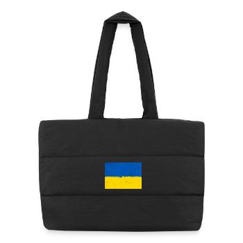 Drapeau de l’Ukraine - Sac shopping matelassé - noir - Devant