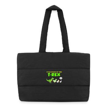 dinosaure - Sac shopping matelassé - noir - Devant