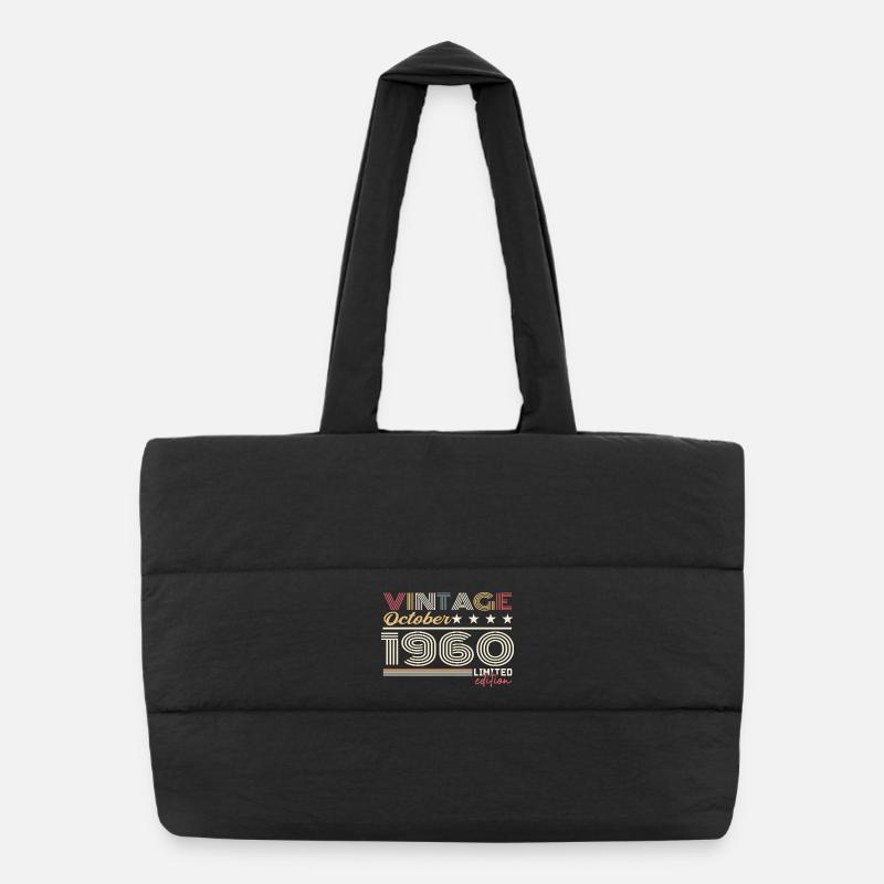 October 1960 Retro Birthday 1960 October 1960 Puffer Shopping Bag