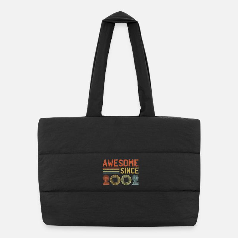 Retro Yearly Celebration Design Puffer Shopping Bag