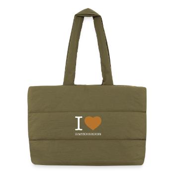 J’adore les brioches à la cannelle - Sac shopping matelassé - safari green - Devant