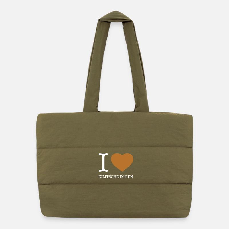 J’adore les brioches à la cannelle Sac shopping matelassé