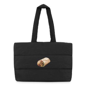Burrito Wrap Illustration - Puffer Shopping Bag - black - Front