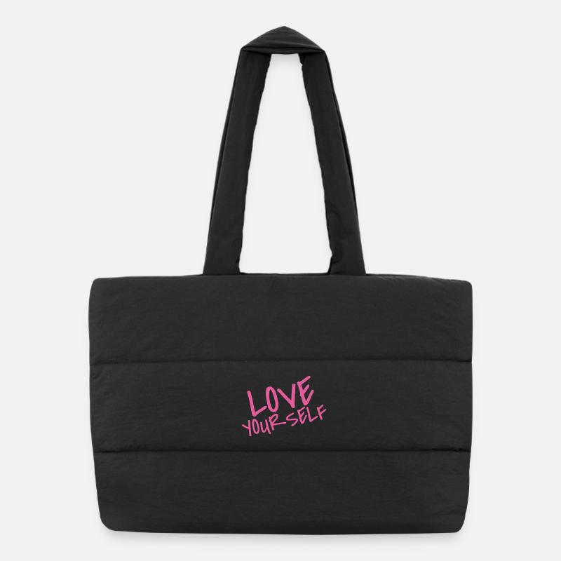 Aimez-vous – Déclaration d’amour de soi rose Sac shopping matelassé