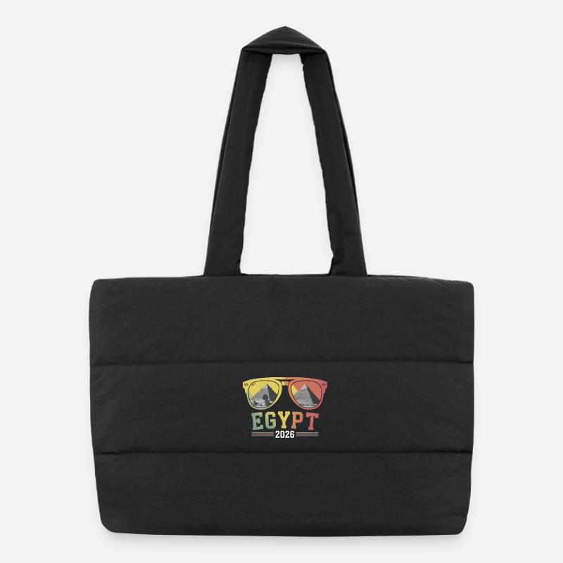 Egypt Vacation 2026 Pyramids Puffer Shopping Bag