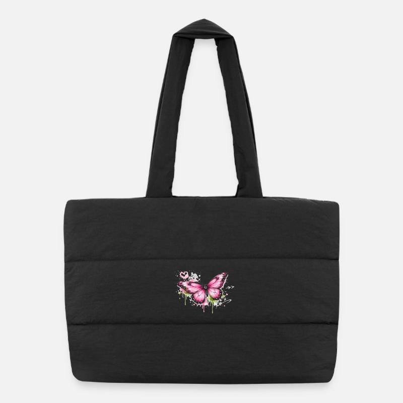 Art de rue graffiti papillon Sac shopping matelassé