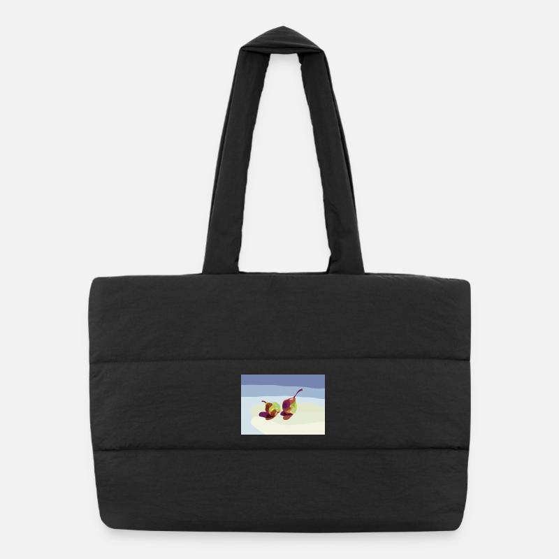 Abstract pears on the beach Puffer Shopping Bag
