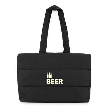 Bierliebhaber - Puffer-Einkaufstasche - Schwarz - Vorne