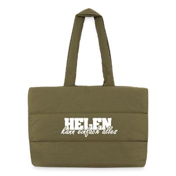 Frau Helen - Puffer-Einkaufstasche - safari Green - Vorne