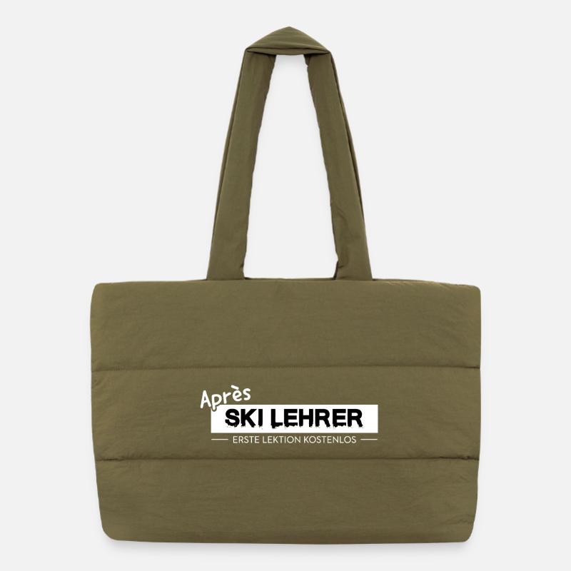 Après Ski Instructor Design Skiing Party Austria Puffer Shopping Bag