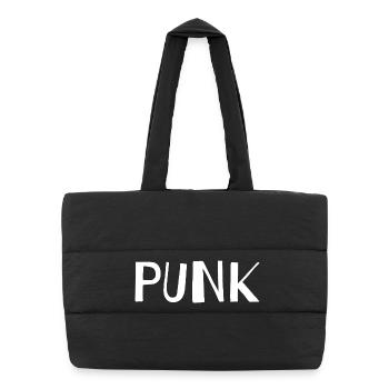 Punk-Logo Urbanes Design - Puffer-Einkaufstasche - Schwarz - Vorne