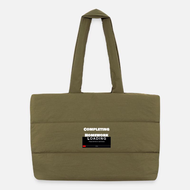 Scrolling Loading Bar University Funny Print Puffer Shopping Bag