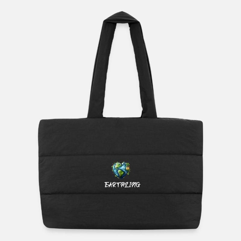 Citoyen terrien du monde - Sac shopping matelassé - noir