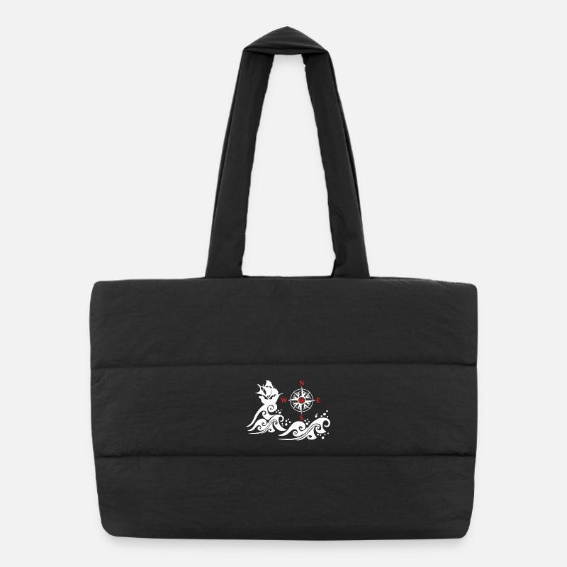Bateau blanc et rose des vents Sac shopping matelassé