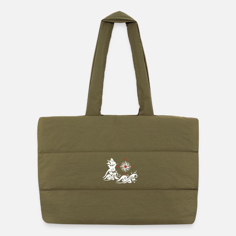 Bateau blanc et rose des vents Sac shopping matelassé