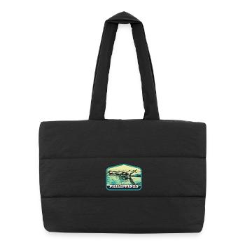 Pêche authentique aux Philippines - Sac shopping matelassé - noir - Devant