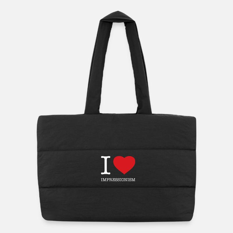 I LOVE IMPRESSIONISM Impressionismus Puffer-Einkaufstasche