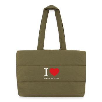 I LOVE SIERRA LEONE - Puffer Shopping Bag - safari green - Front