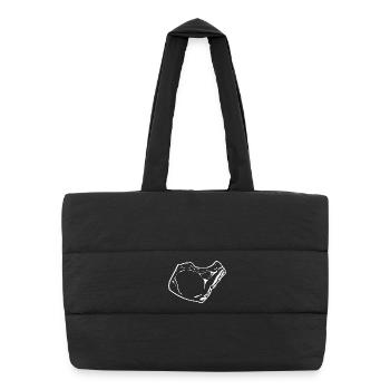 Steak Sketch - Puffer Shopping Bag - black - Front