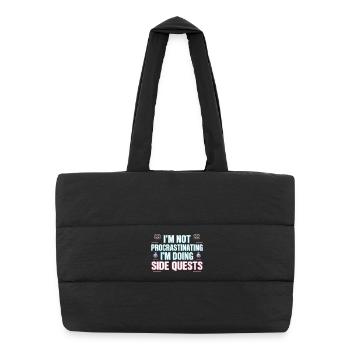 Im Not Procrastinating Im Doing Side Quests - Puffer Shopping Bag - black - Front