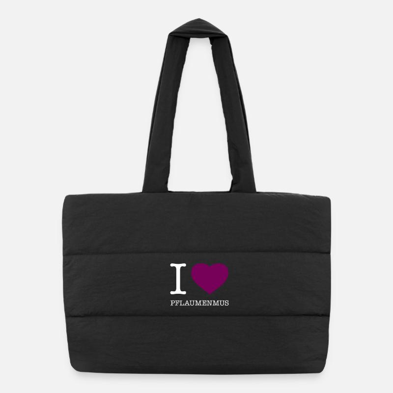 J’adore la confiture de prunes Sac shopping matelassé