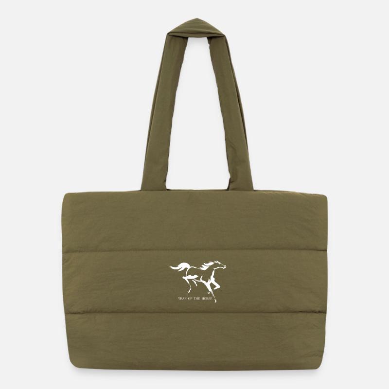 Silhouette élégante du cheval de course Année du cheval Sac shopping matelassé