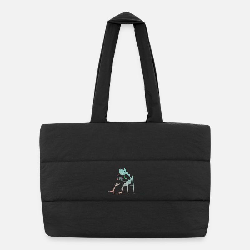 astronaute - Sac shopping matelassé - noir