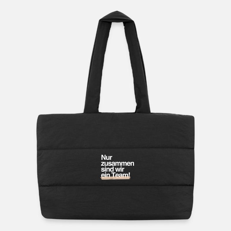 Strong Together — Team Spirit Design Puffer Shopping Bag