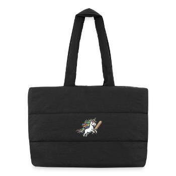 Unicorn cricket with colorful rainbow mane - Puffer Shopping Bag - black - Front