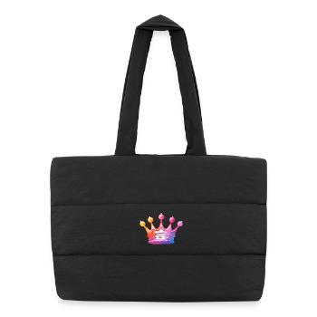 Watercolor Crown Art - Puffer Shopping Bag - black - Front