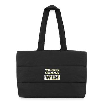Winners going to Win Bold Typography - Puffer-Einkaufstasche - Schwarz - Vorne