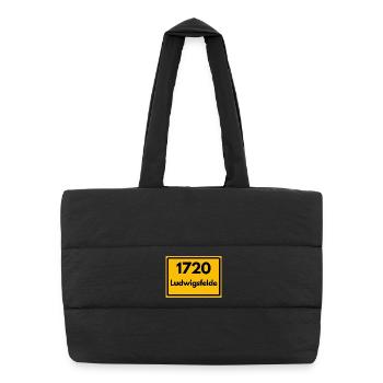 ANCIEN CODE POSTAL RÉTRO 1720 LUDWIGSFELDE - Sac shopping matelassé - noir - Devant