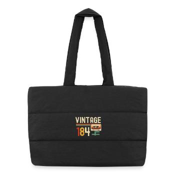 Vintage 84 Rainbow Kassette - Puffer-Einkaufstasche - Schwarz - Vorne
