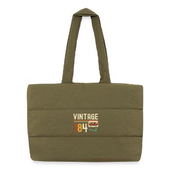 Vintage 84er Kassette Retro - Puffer-Einkaufstasche - safari Green - Vorne