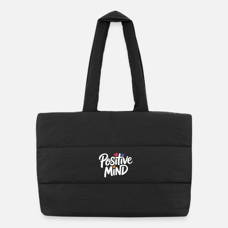 Positive Mind Schriftzug Puffer-Einkaufstasche