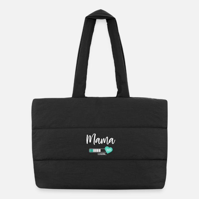 Mom Loading 2023 Heart Baby Young Mom-to-be Puffer Shopping Bag