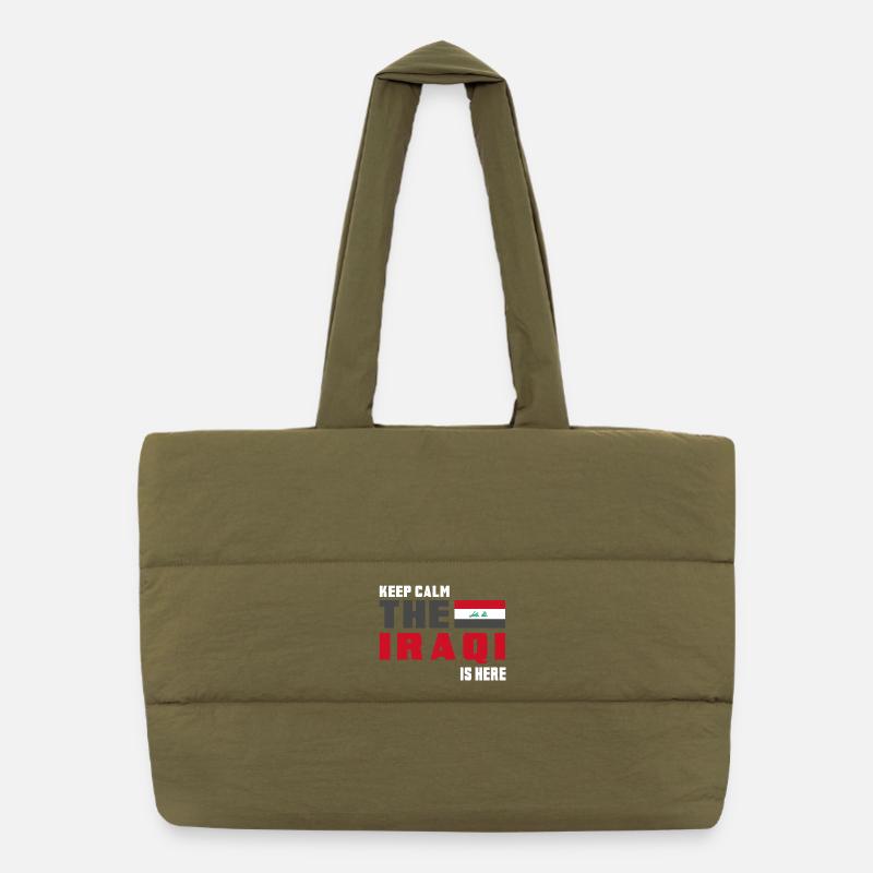 Keep Calm Irak Flaggen Design Puffer-Einkaufstasche