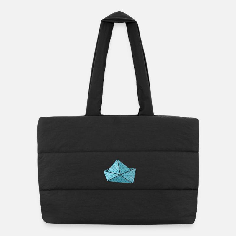 Bateau en papier hangar à poissons prêt pour les vacances bateau de navire Sac shopping matelassé