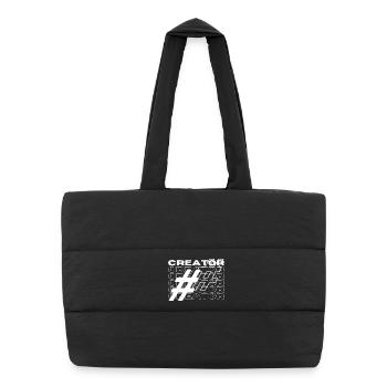 Creator Hashtag Typography - Puffer Shopping Bag - black - Front