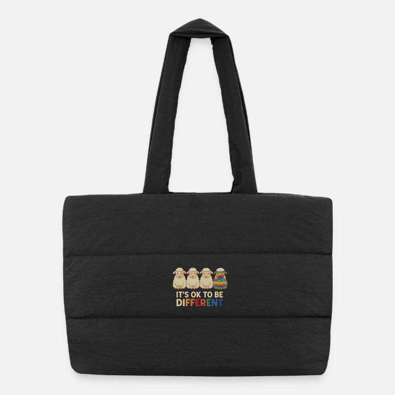 Es ist OK, anders zu sein – Neurodivergentes Schaf Puffer-Einkaufstasche