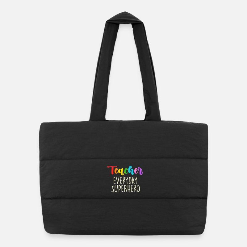 Enseignant au quotidien Conception de super-héros Sac shopping matelassé