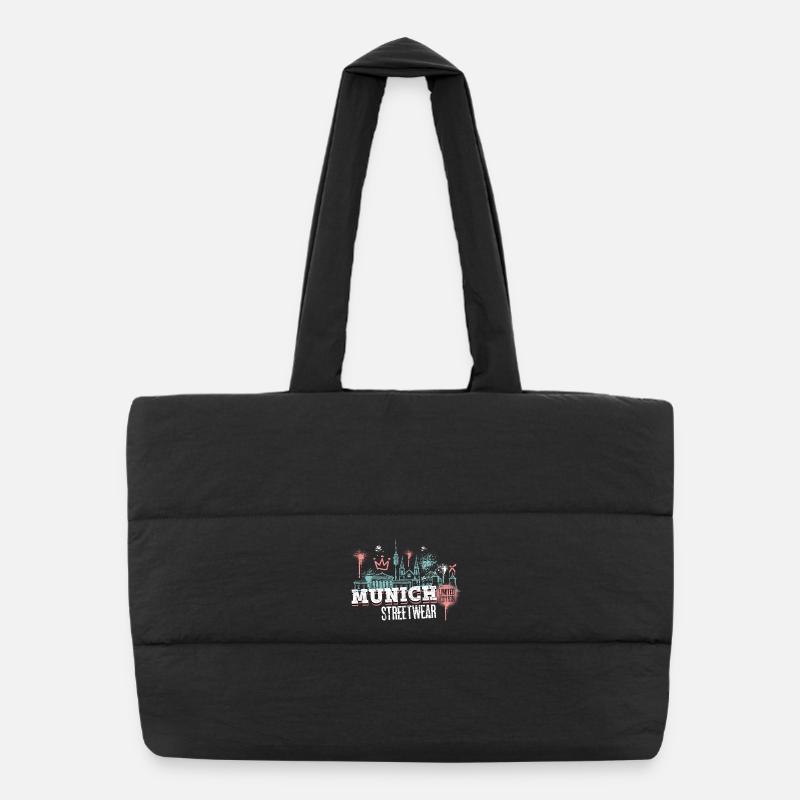Munich Munich Skyline City Germany Graffiti Puffer Shopping Bag