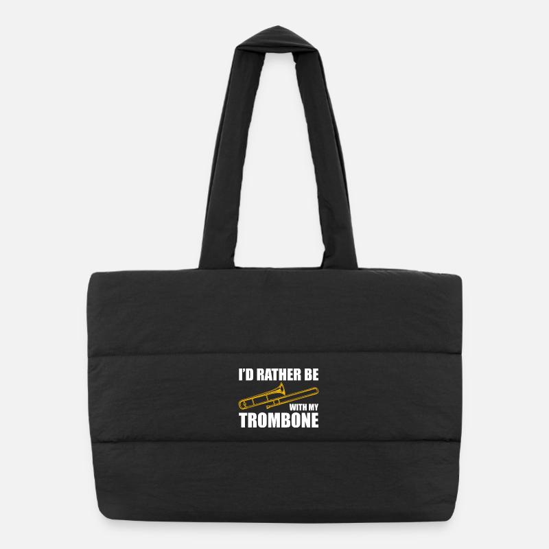 Be with my trombone Posaunenspieler Posaunist Puffer-Einkaufstasche