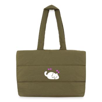 Amour des chats - Sac shopping matelassé - safari green - Devant
