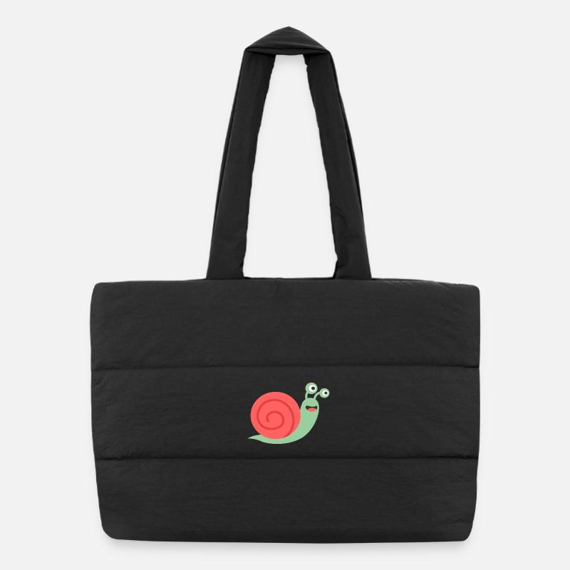 Cute Snail Comic Design for Babies & Kids Puffer Shopping Bag
